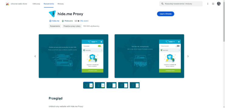 hide.me VPN dla Chrome