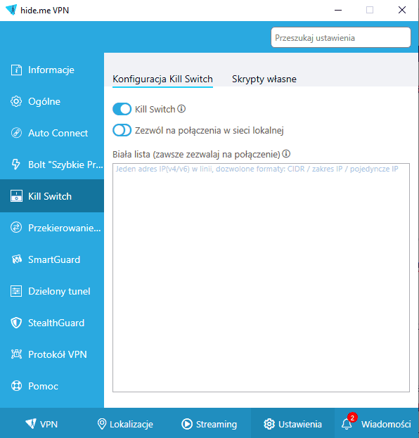 Kill Switch w hide.me VPN