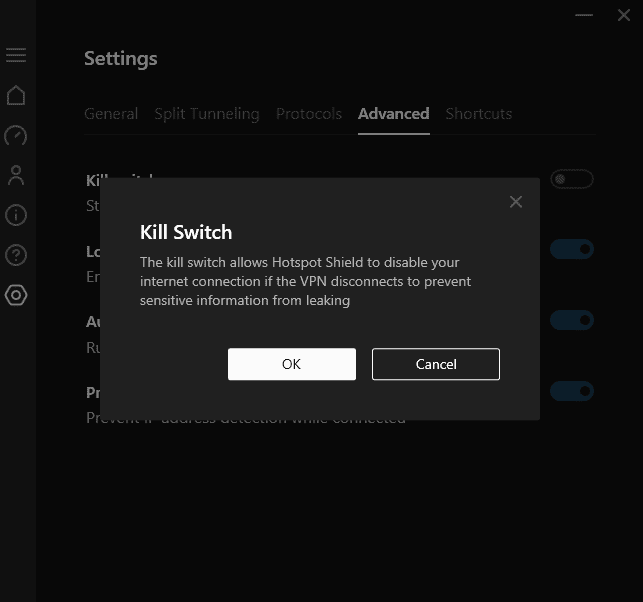 Kill Switch Hotspot Shield VPN