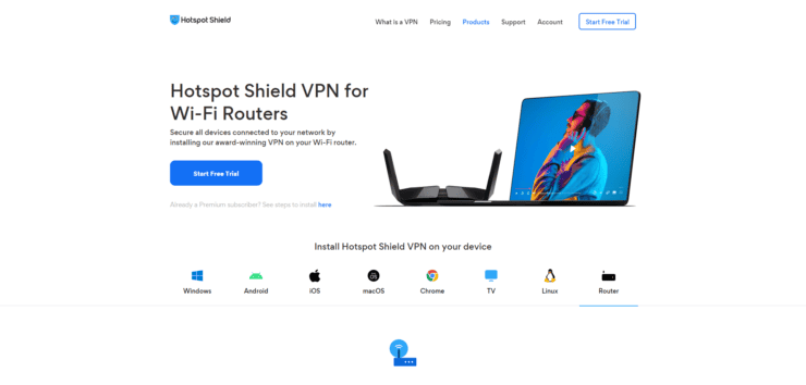 Hotspot Shield na routery