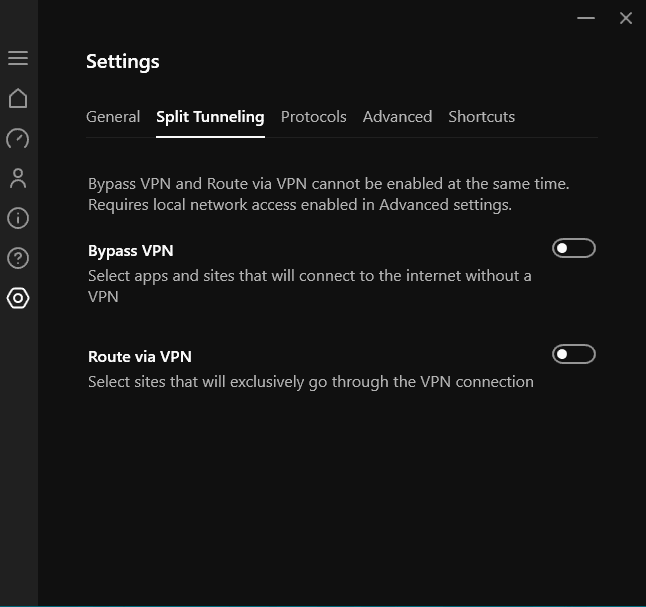 Split Tunneling w Hotspot Shield VPN