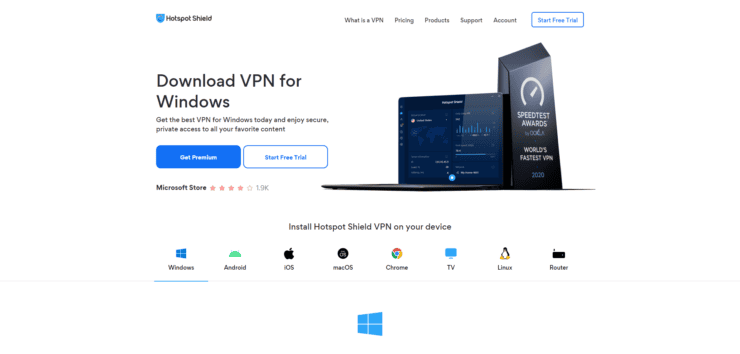 Hotspot Shield na Windows