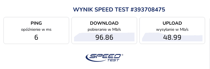 SpeedTest PIA - z VPN