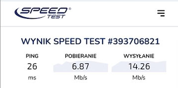 SpeedTest PIA - bez VPN