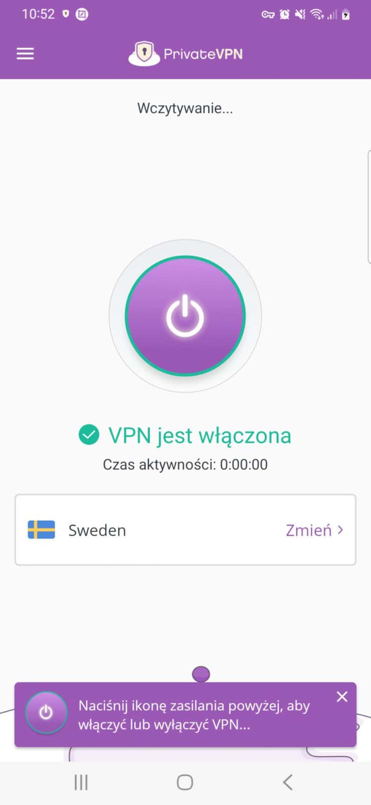 PrivateVPN - aplikacja Android