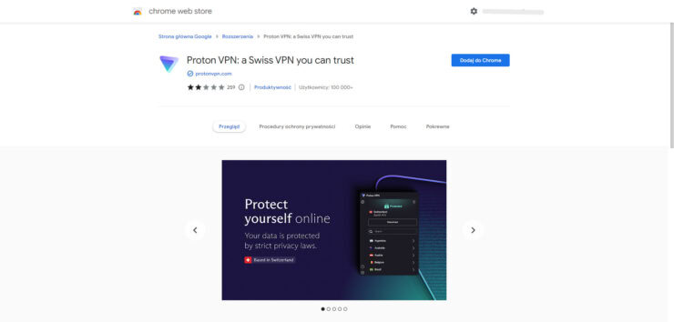 Proton VPN w Chrome