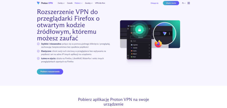 Proton VPN dla Firefox