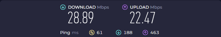 SpeedTest z Proton VPN