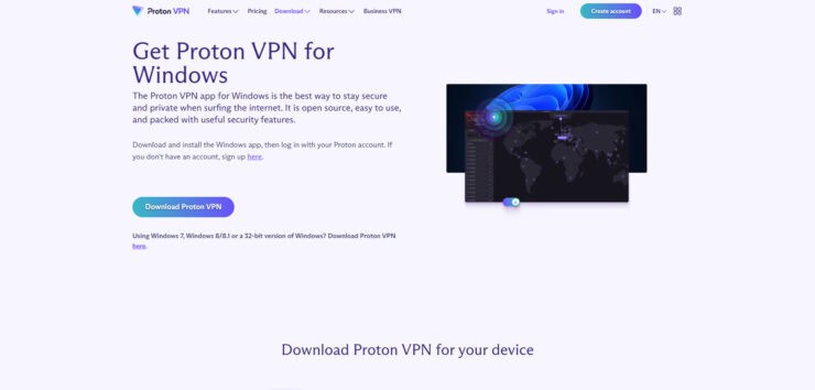 Proton VPN na Windows