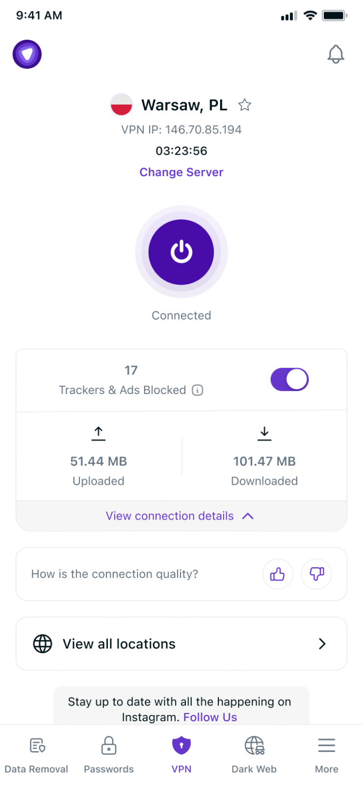 Aplikacja PureVPN dostępna na mobile