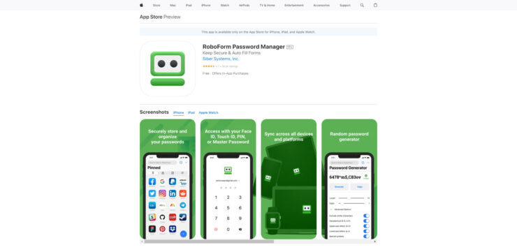 Aplikacja RoboForm w App Store