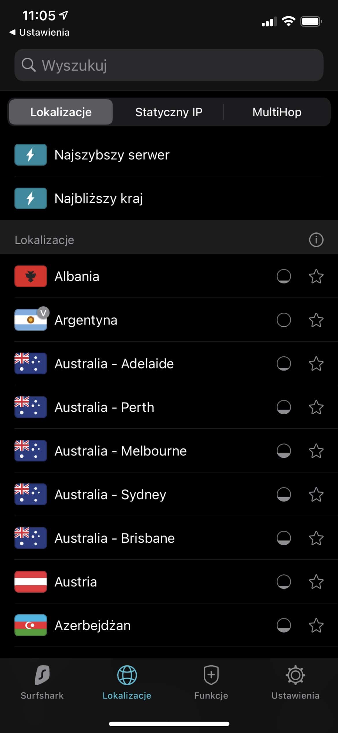 Surfshark VPN: aplikacja iOS